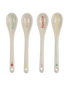 4 Cuilleres beiges  - 13 cm