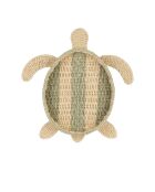 Blauw/naturel schildpad dienblad - 30x26x5,5 cm