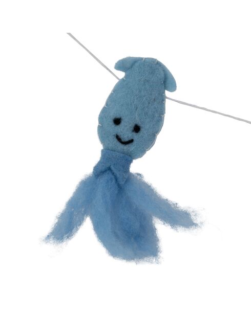 Ghirlanda da parete blu/ecru - 150 cm