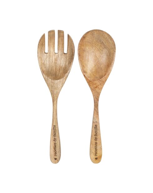 2 Couverts À Salade marron - 33x1.5x9 cm