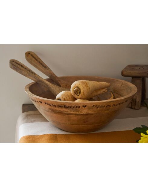 2 Couverts À Salade marron - 33x1.5x9 cm