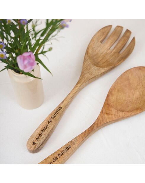 2 Couverts À Salade marron - 33x1.5x9 cm