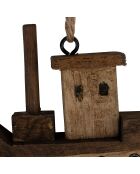 Deco Suspendue Bateau naturel/blanc  - 7.5x6.5 cm