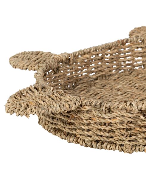Vassoio tartaruga naturale - 42x37,5x6,5 cm
