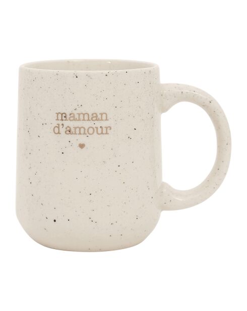 Weiße gesprenkelte Tasse - 38 cl