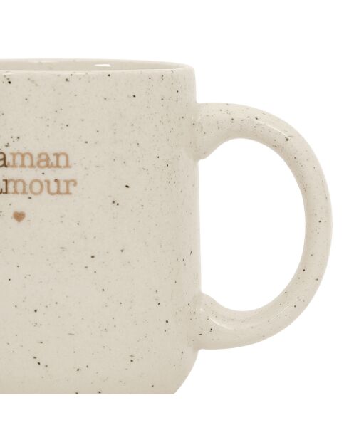 Weiße gesprenkelte Tasse - 38 cl