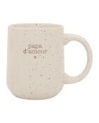 Weiße gesprenkelte Tasse - 38 cl