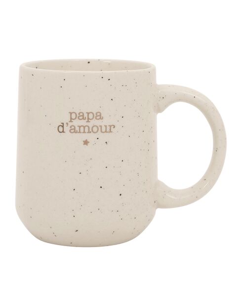 Weiße gesprenkelte Tasse - 38 cl