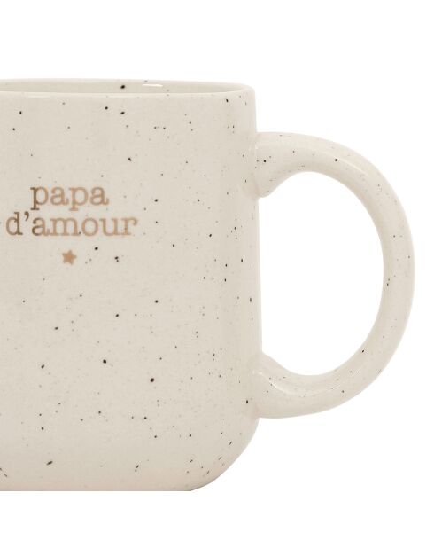 Weiße gesprenkelte Tasse - 38 cl