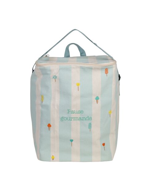 Isothermische tas ecru/turkoois - 35x25x40 cm