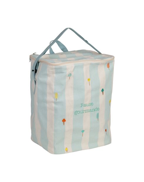 Isothermische tas ecru/turkoois - 35x25x40 cm