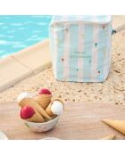 Isothermische tas ecru/turkoois - 35x25x40 cm