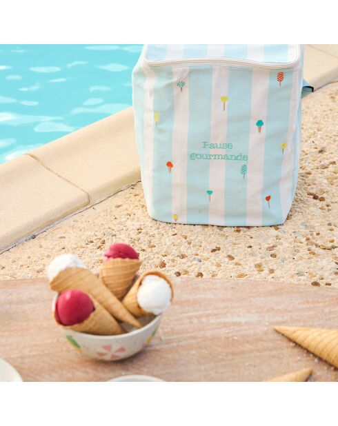 Isothermische tas ecru/turkoois - 35x25x40 cm