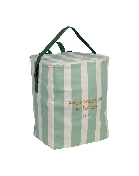 Koeltas ecru/groen - 35x25x40 cm