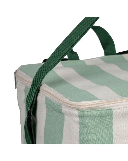 Koeltas ecru/groen - 35x25x40 cm