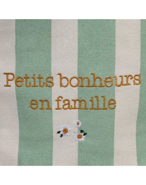 Koeltas ecru/groen - 35x25x40 cm