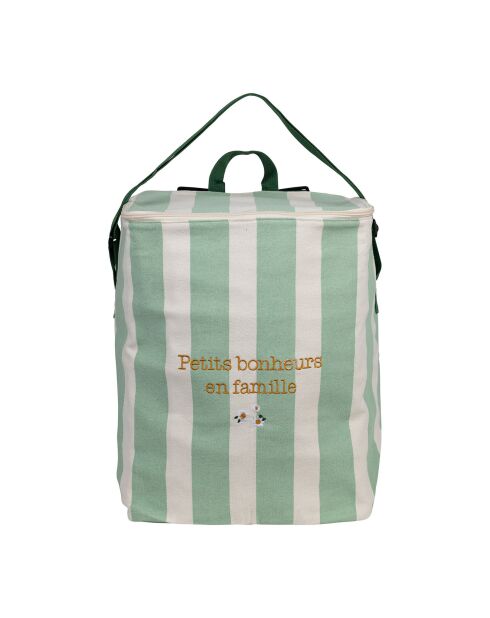 Koeltas ecru/groen - 35x25x40 cm