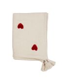 Beiges Familienplaid in Herzform - 170x130 cm