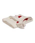 Beiges Familienplaid in Herzform - 170x130 cm