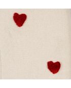 Beiges Familienplaid in Herzform - 170x130 cm