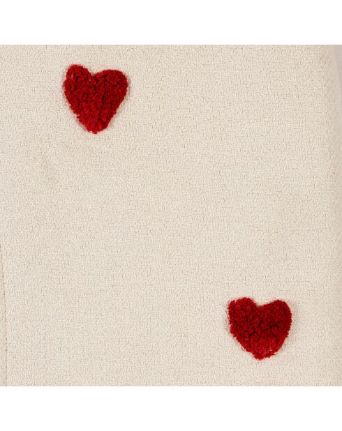 Beiges Familienplaid in Herzform - 170x130 cm