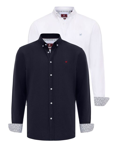 2 Chemises Enrique bleu/blanc
