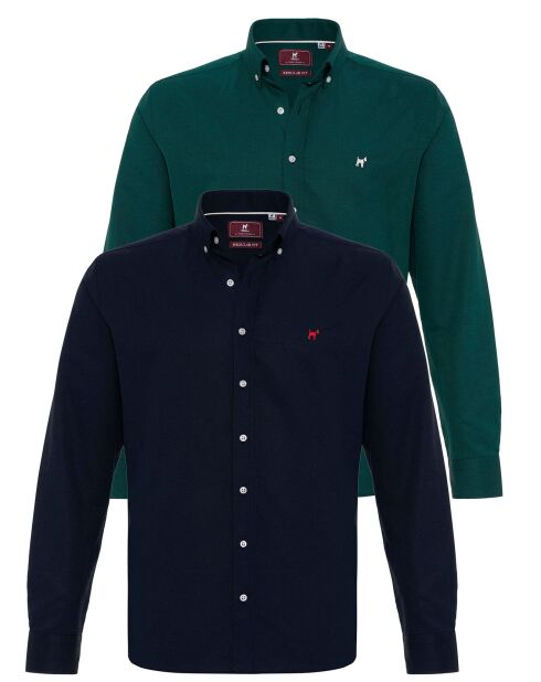 2 Chemises Fernando bleu/vert