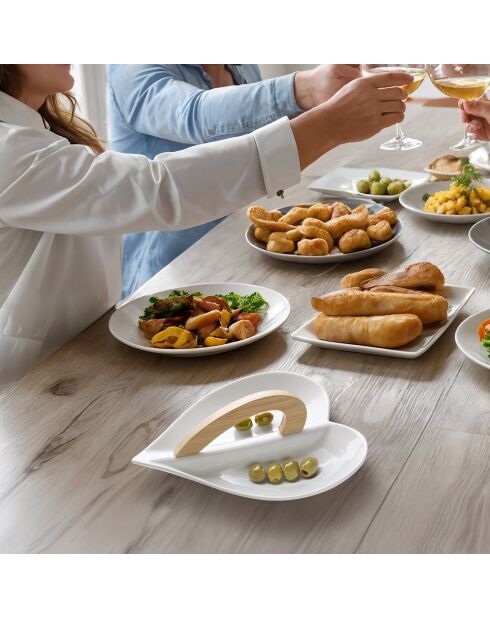 Servire snack in ceramica bianca Love