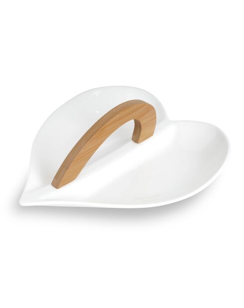 Servire snack in ceramica bianca Love