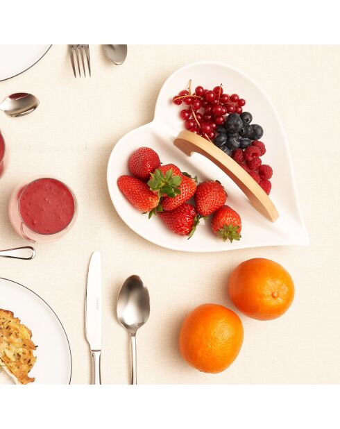 Servire snack in ceramica bianca Love