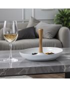 Ronde aperitiefserver van wit keramiek