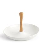 Ronde aperitiefserver van wit keramiek