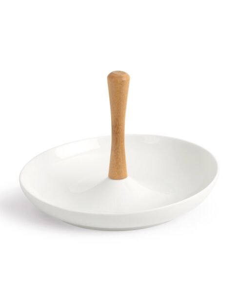 Ronde aperitiefserver van wit keramiek