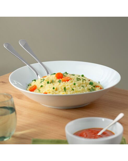 Weiße runde tiefe Schale von Côme - D.31 cm