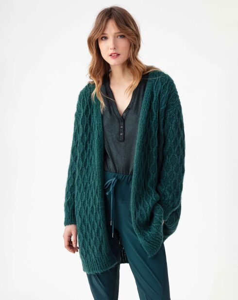 Gilet en Mohair mélangé Aster emeraude