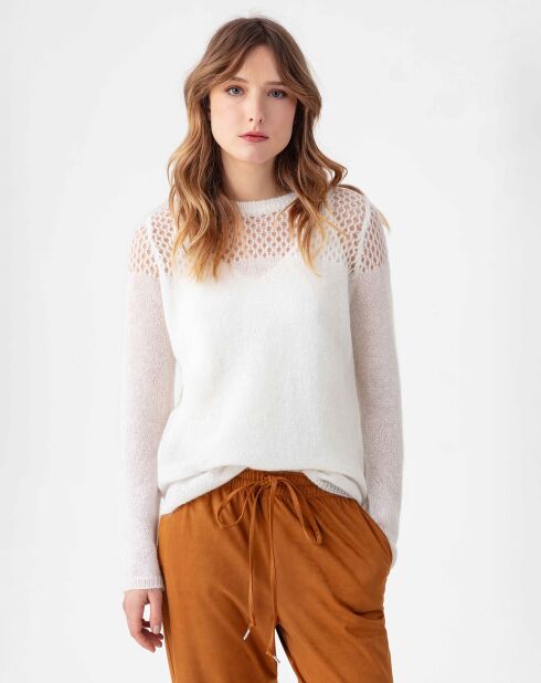 Pull en Laine & Mohair mélangés Cleo ecru
