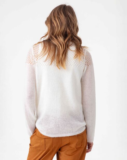 Pull en Laine & Mohair mélangés Cleo ecru