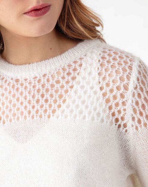 Pull en Laine & Mohair mélangés Cleo ecru