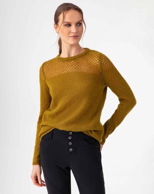 Pull en Laine & Mohair mélangés Cleo curry