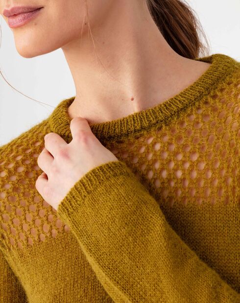 Pull en Laine & Mohair mélangés Cleo curry