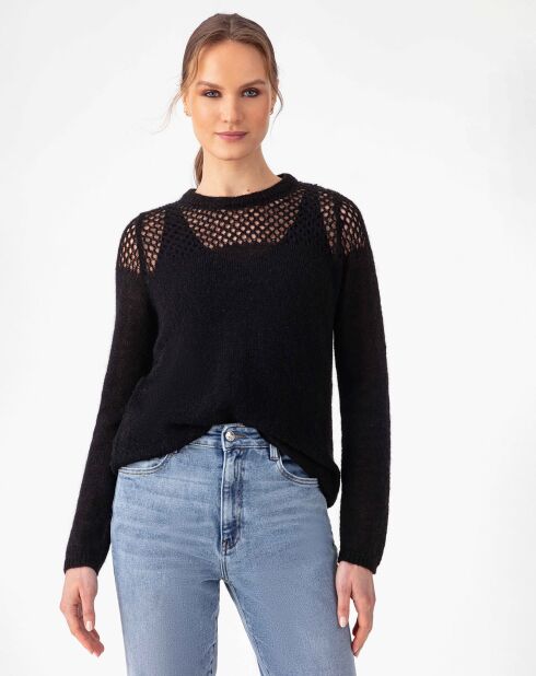 Pull en Laine & Mohair mélangés Cleo noir