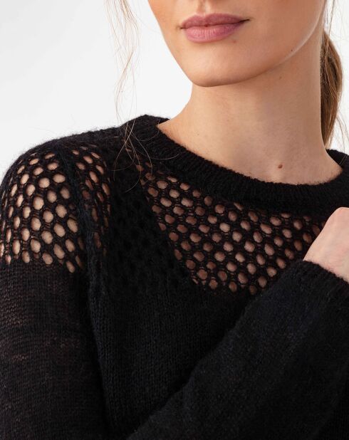 Pull en Laine & Mohair mélangés Cleo noir