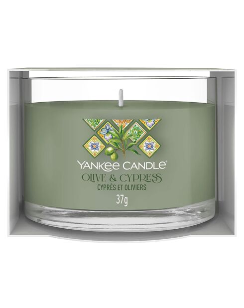 Bougie parfumée votive signature cypres et oliviers - 1 mèche 10h