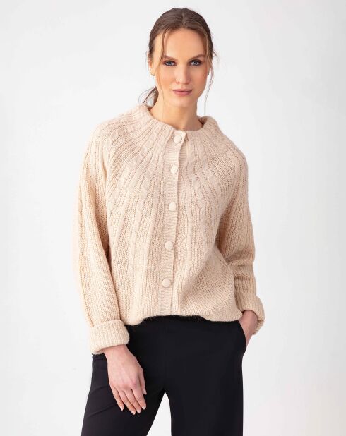 Gilet en Alpaga & Laine mélangés Elise sable