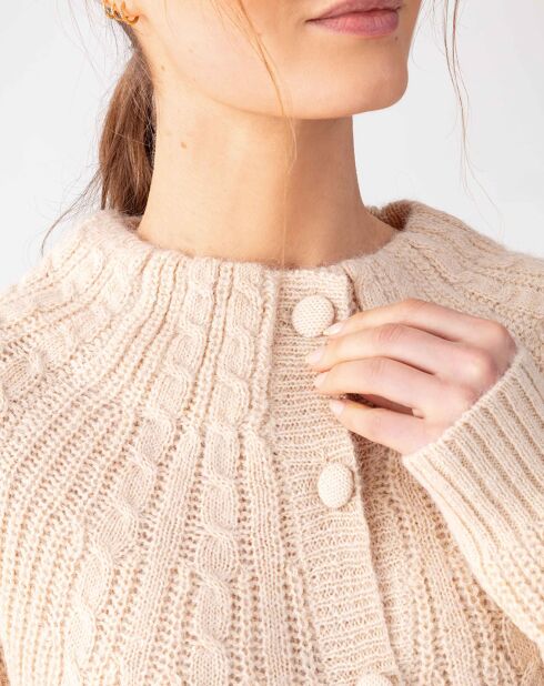 Gilet en Alpaga & Laine mélangés Elise sable