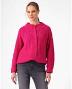 Gilet en Alpaga & Laine mélangés Elise fuchsia