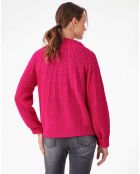 Gilet en Alpaga & Laine mélangés Elise fuchsia