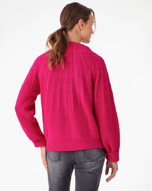Gilet en Alpaga & Laine mélangés Elise fuchsia