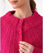 Gilet en Alpaga & Laine mélangés Elise fuchsia