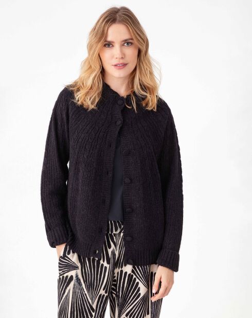 Gilet en Alpaga & Laine mélangés Elise noir